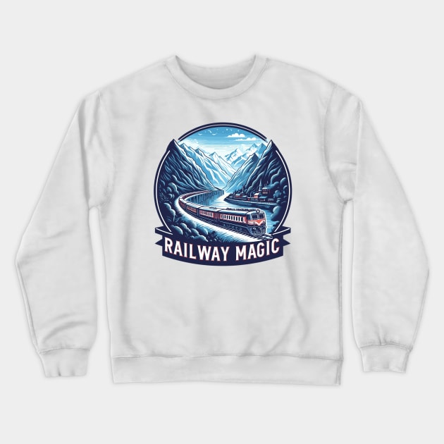 Railway Crewneck Sweatshirt by Vehicles-Art